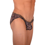 M SMU Sexy Black Gold Brief 33915 MX184