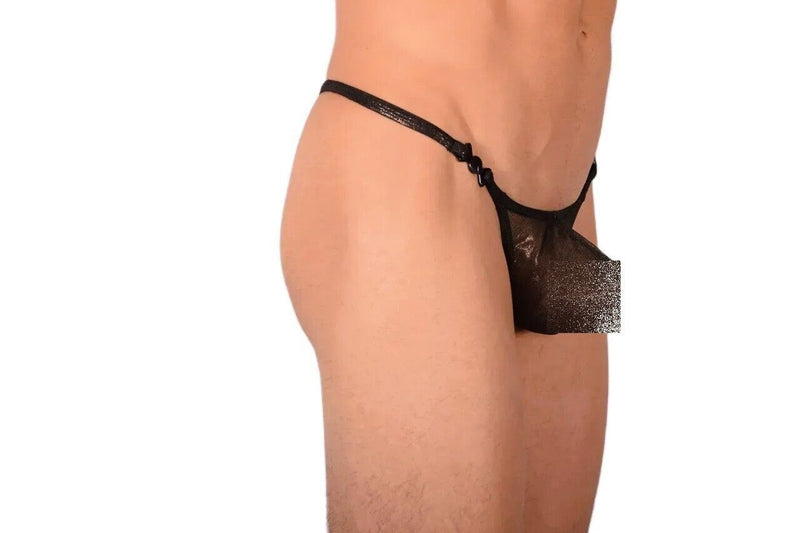 M SMU Sexy C - Thru Detachable Black Thong MX20 341315