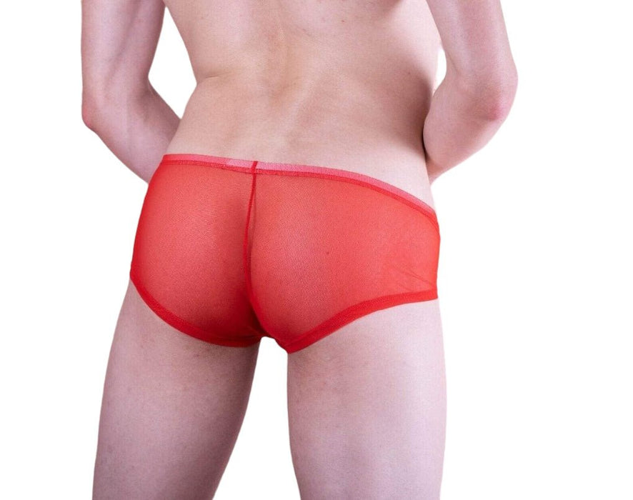 MALEBASIC By MOB Eroticwear Sexy Boxer For Mens Gay Sheer Red MBL04 3 - SexyMenUnderwear.com