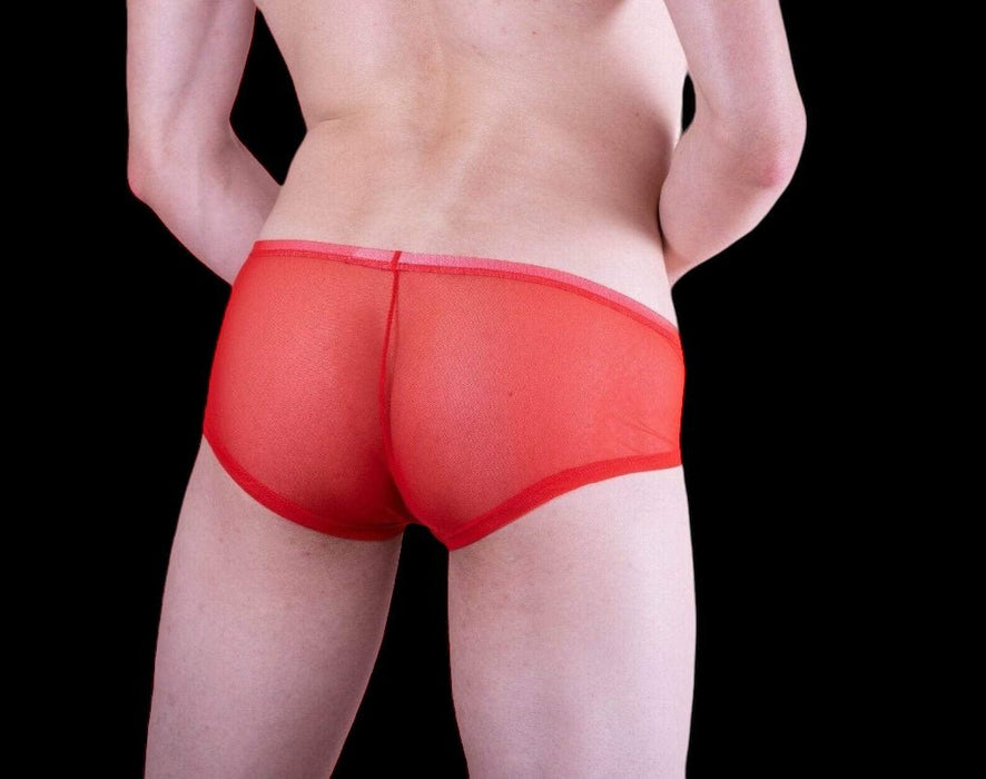 MALEBASIC By MOB Eroticwear Sexy Boxer For Mens Gay Sheer Red MBL04 3 - SexyMenUnderwear.com