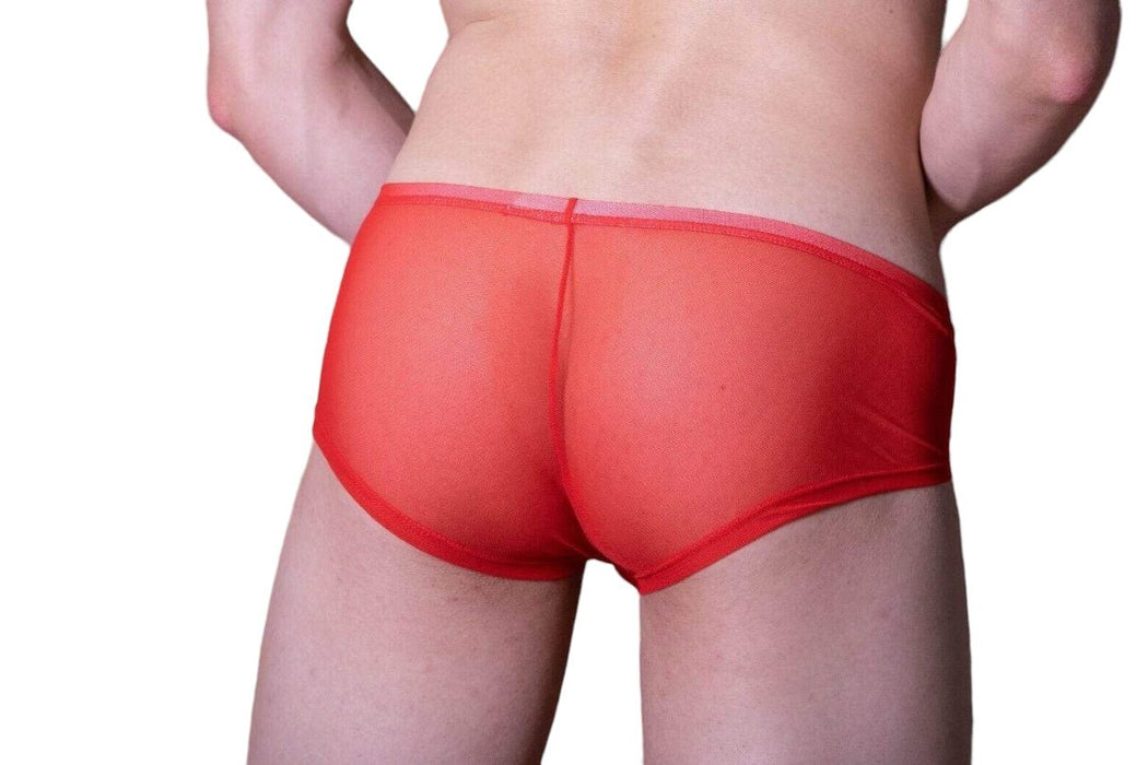 MALEBASIC By MOB Eroticwear Sexy Boxer For Mens Gay Sheer Red MBL04 3 - SexyMenUnderwear.com