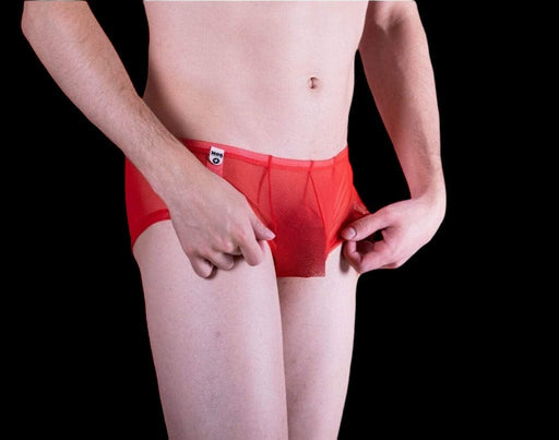 MALEBASIC By MOB Eroticwear Sexy Boxer For Mens Gay Sheer Red MBL04 3 - SexyMenUnderwear.com