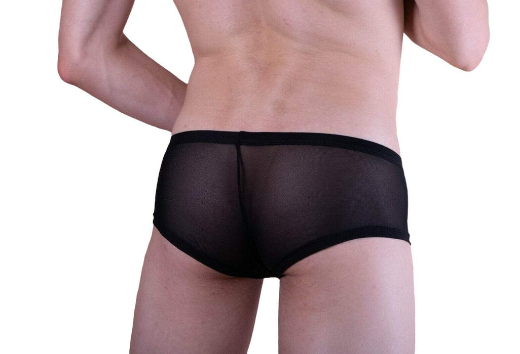 MALEBASICS MOB Boxer Hip Brief Sexy Erotic Underwear Sheer Black MBL04 3 - SexyMenUnderwear.com