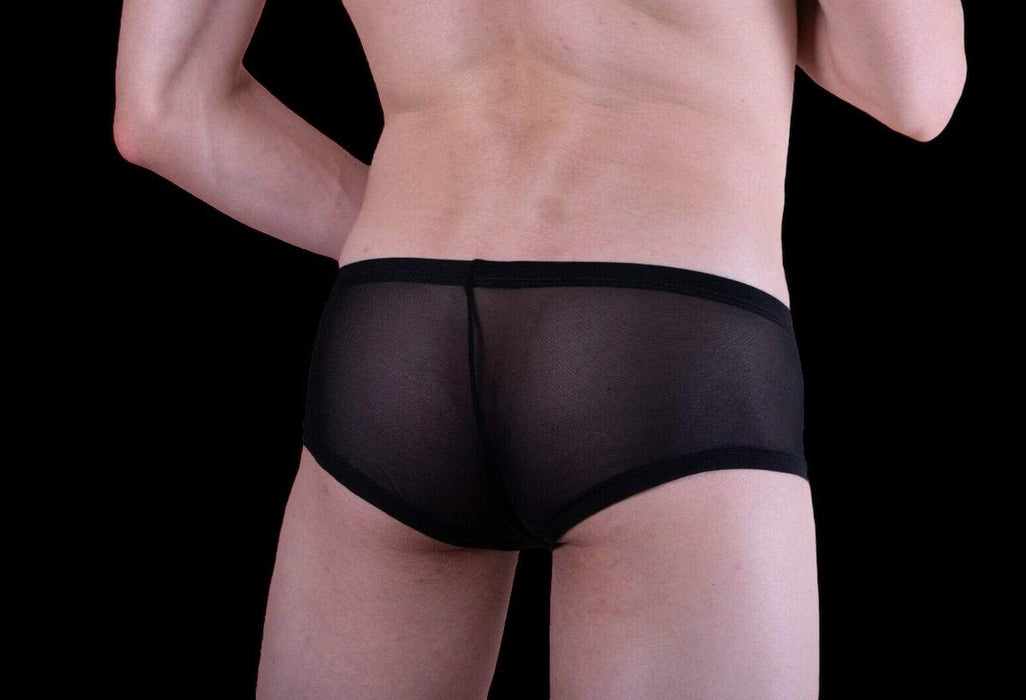 MALEBASICS MOB Boxer Hip Brief Sexy Erotic Underwear Sheer Black MBL04 3 - SexyMenUnderwear.com