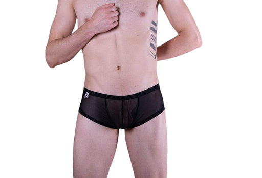 MALEBASICS MOB Boxer Hip Brief Sexy Erotic Underwear Sheer Black MBL04 3 - SexyMenUnderwear.com