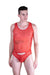 Malebasics MOB Singlet Eroticwear Sexy Mesh Thong Bodysuit Red MBL09 19