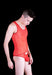 Malebasics MOB Singlet Eroticwear Sexy Mesh Thong Bodysuit Red MBL09 11