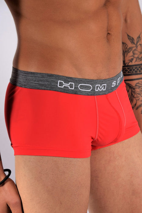 MEDIUM - HOM Boxer Sports Snow Hipster Pour Homme RED 1 - SexyMenUnderwear.com