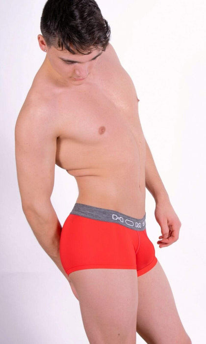 MEDIUM - HOM Boxer Sports Snow Hipster Pour Homme RED 1 - SexyMenUnderwear.com