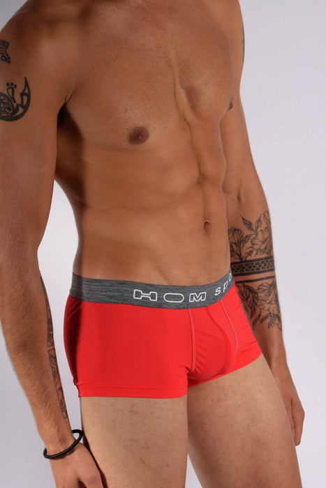 MEDIUM - HOM Boxer Sports Snow Hipster Pour Homme RED 1 - SexyMenUnderwear.com