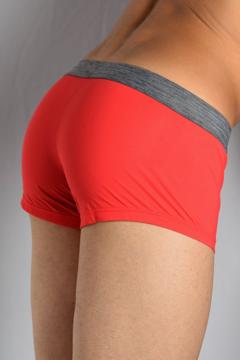 MEDIUM - HOM Boxer Sports Snow Hipster Pour Homme RED 1 - SexyMenUnderwear.com