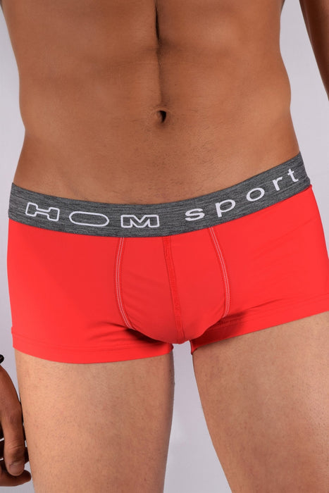 MEDIUM - HOM Boxer Sports Snow Hipster Pour Homme RED 1 - SexyMenUnderwear.com