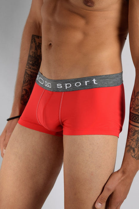 MEDIUM - HOM Boxer Sports Snow Hipster Pour Homme RED 19