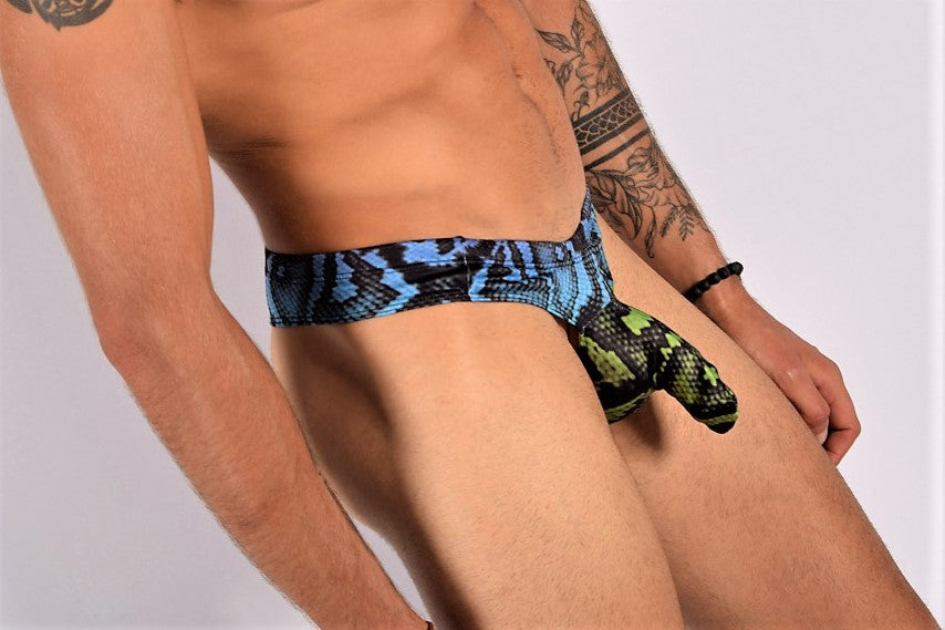 Medium  Pikante Thong Sly Art Mens Thong multi BLUE 80566 1