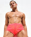 MEDIUM RUFSKIN Signature Swim - Short NUNO See - Through Stretch Tulle Watermelon 74 - SexyMenUnderwear.com