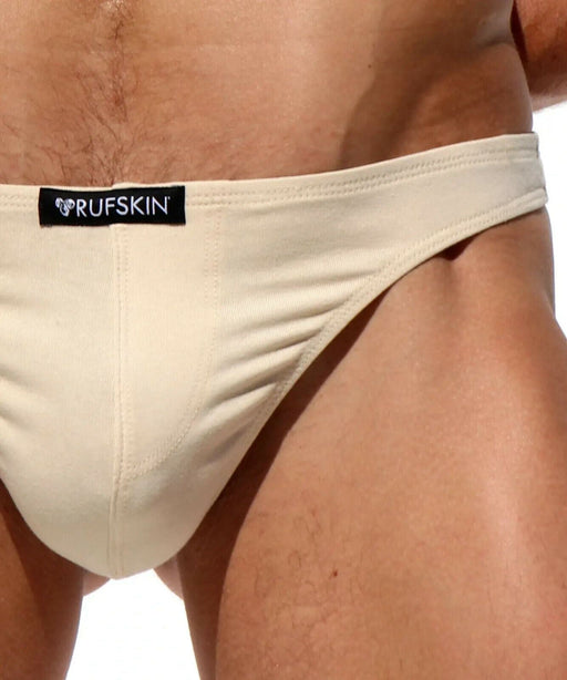 Medium RUFSKIN Thong Robert Stretchy Cotton Faix Fly Thongs Cream 771