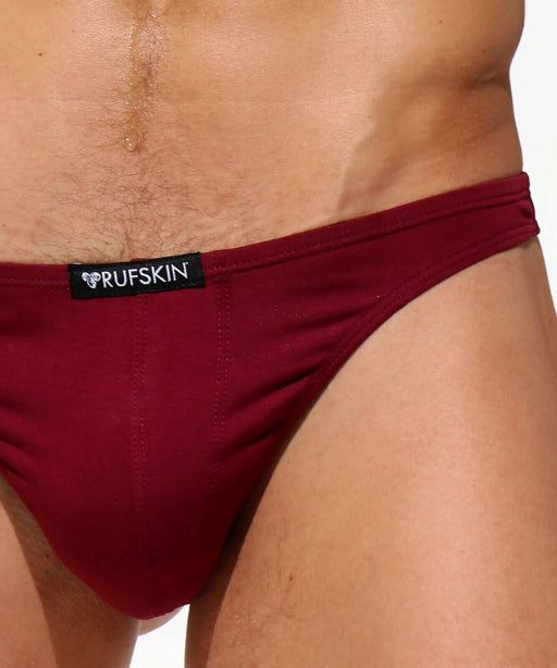 Medium RUFSKIN Thongs Robert Stretchy Cotton Faix Fly Thong Red Wine 771