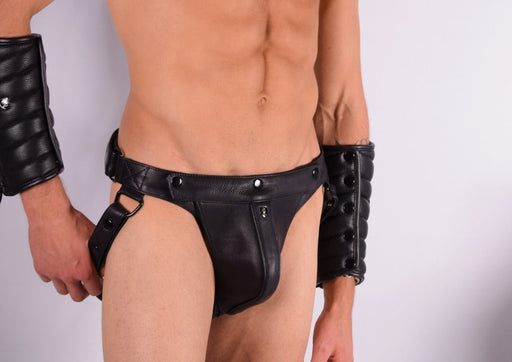 Medium SMU Leather Jockstrap Removable Codpiece 26 - SexyMenUnderwear.com