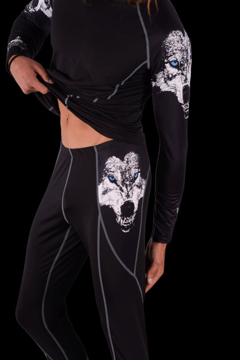 Medium SMU Limited Long sleeves Shirt & Legging Printed Wolf 115159 - SexyMenUnderwear.com