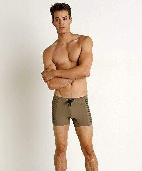 Medium Swim - Short Gregg Homme Reflector Swim - Trunk Swimwear Khaki 161105 136 - SexyMenUnderwear.com