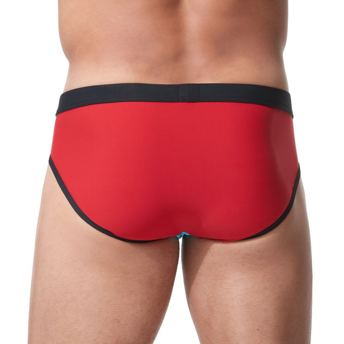 Medium Swimwear Gregg Homme Cruising Swim - Brief Red/Aqua 153103 137 - SexyMenUnderwear.com