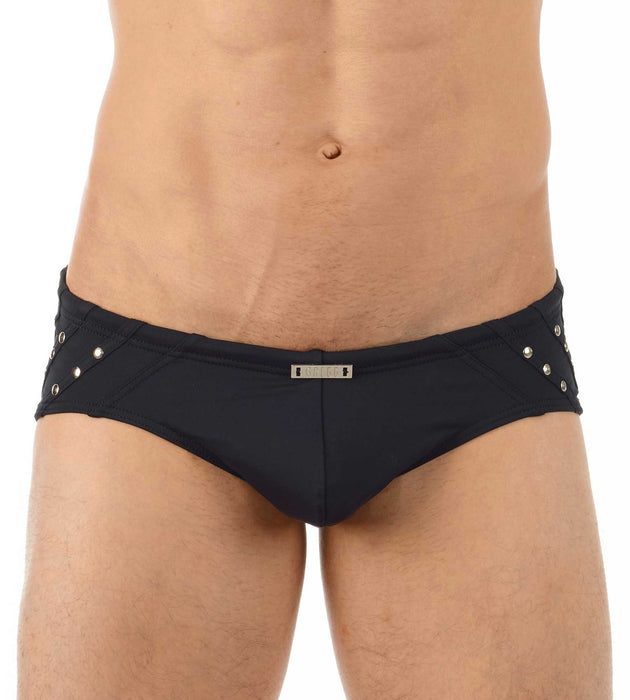 Medium Swimwear Gregg Homme LURE Swim - Brief Leather - Look Black 131135 139 - SexyMenUnderwear.com