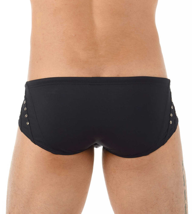 Medium Swimwear Gregg Homme LURE Swim - Brief Leather - Look Black 131135 139 - SexyMenUnderwear.com