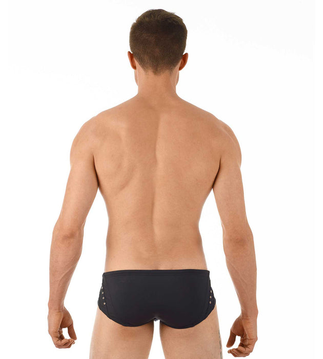 Medium Swimwear Gregg Homme LURE Swim - Brief Leather - Look Black 131135 139 - SexyMenUnderwear.com