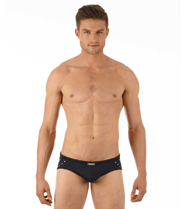 Medium Swimwear Gregg Homme LURE Swim - Brief Leather - Look Black 131135 139 - SexyMenUnderwear.com