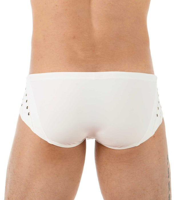 Medium Swimwear Gregg Homme LURE Swim - Brief Leather - Look White 131135 139 - SexyMenUnderwear.com