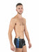 Mister B Latex Boxer Rubber Trunks 0,4mm Thick Black & Blue 1 - SexyMenUnderwear.com