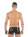 Mister B Latex Boxer Rubber Trunks 0,4mm Thick Black & Yellow 1 - SexyMenUnderwear.com