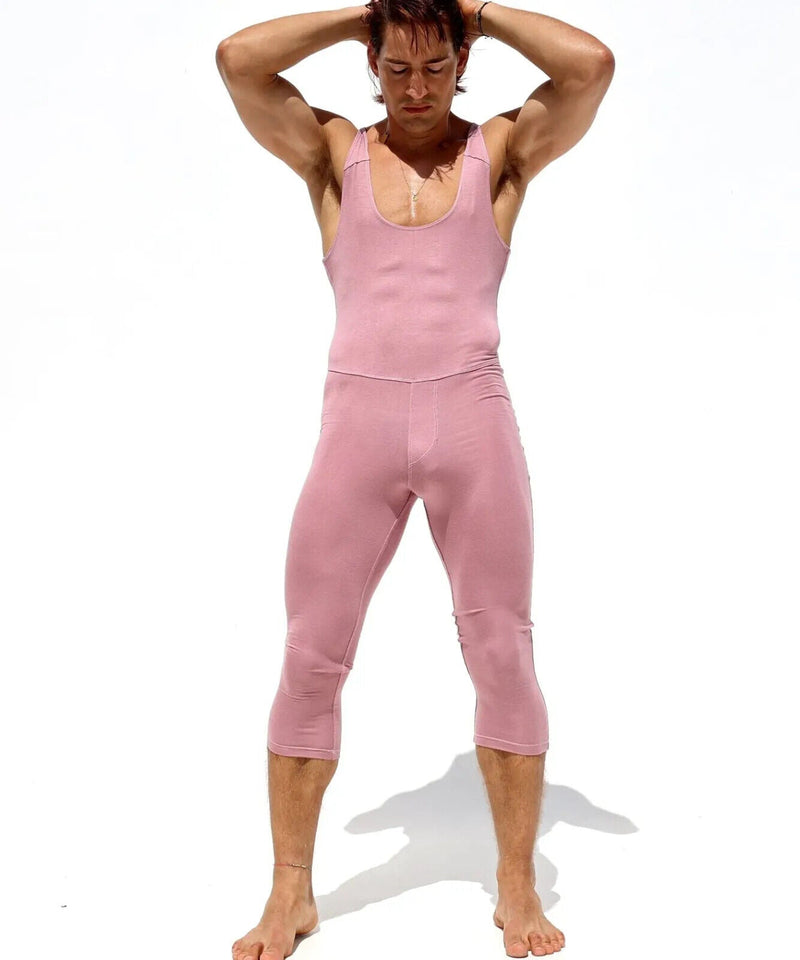 M/L RUFSKIN Bodysuit LOLO Supple Stretch Rayon Singlet Hemmed 3/4 Rosewood7