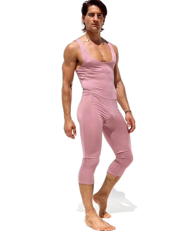 M/L RUFSKIN Bodysuit LOLO Supple Stretch Rayon Singlet Hemmed 3/4 Rosewood5