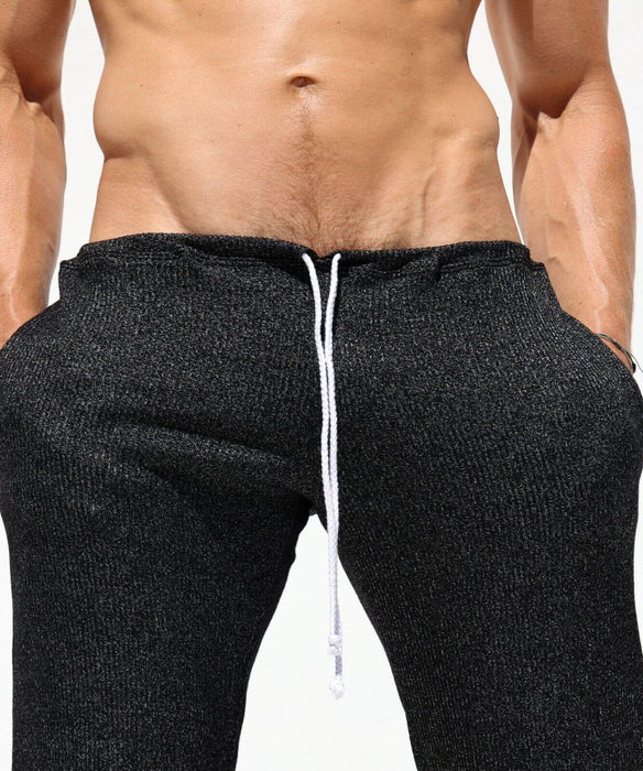 M/L RUFSKIN Legging FOSTER Flare - Leg Sport Lounge Pants Ribbed Black Chine - SexyMenUnderwear.com