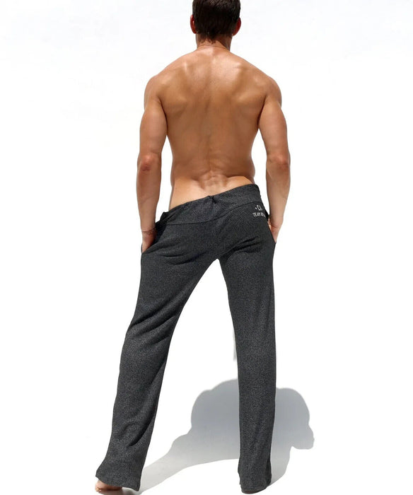 M/L RUFSKIN Legging FOSTER Flare - Leg Sport Lounge Pants Ribbed Black Chine - SexyMenUnderwear.com