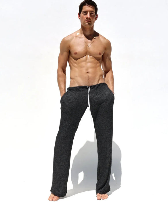 M/L RUFSKIN Legging FOSTER Flare - Leg Sport Lounge Pants Ribbed Black Chine - SexyMenUnderwear.com