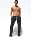 M/L RUFSKIN Legging FOSTER Flare - Leg Sport Lounge Pants Ribbed Black Chine - SexyMenUnderwear.com