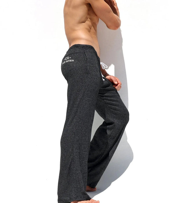 M/L RUFSKIN Legging FOSTER Flare - Leg Sport Lounge Pants Ribbed Black Chine - SexyMenUnderwear.com