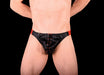 M/L SMU Eye Grabber Leather Briefs Black - Red P01003 H5 - SexyMenUnderwear.com