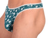 M/L SMU Sensual Floral Green/White Thong 33522 MX13 - SexyMenUnderwear.com