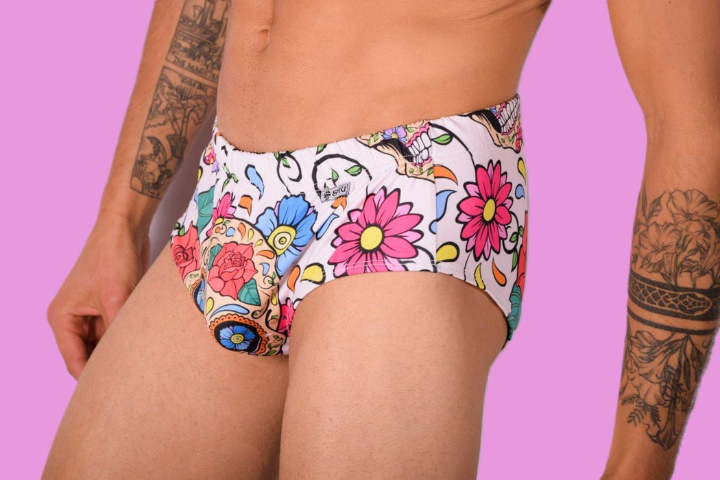 M/L SMU Swim Brief Skull 33441 MX11 - SexyMenUnderwear.com