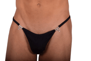 M/L SMU Thong Rhinestones Black 32''34'' Waist MX10 1005553