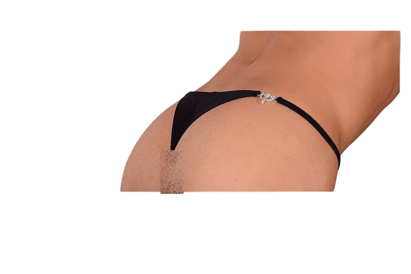 M/L SMU Thong Rhinestones Black 32''34'' Waist MX10 1005559