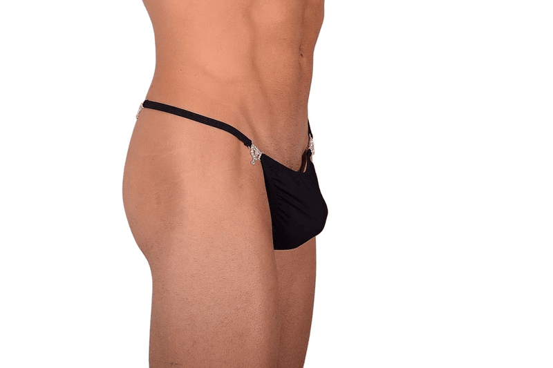 M/L SMU Thong Rhinestones Black 32''34'' Waist MX10 1005558