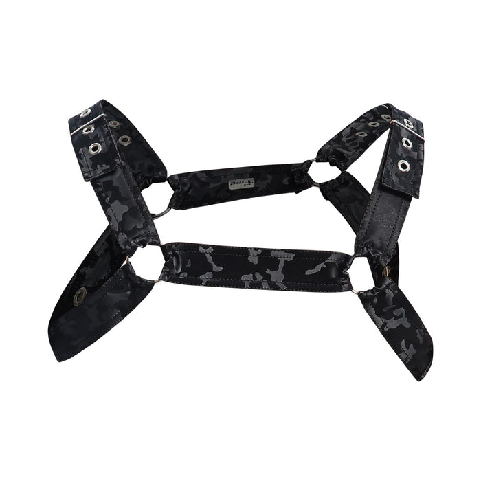 MOB DNGEON Classic Belt Harness O/S in Luxurious Faux Leather Black Camo DMBL13 5 - SexyMenUnderwear.com