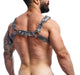 MOB DNGEON Classic Belt Harness O/S Luxurious Faux Leather Titanium Camo DMBL13 5 - SexyMenUnderwear.com