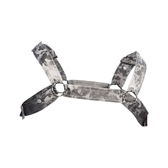 MOB DNGEON Classic Belt Harness O/S Luxurious Faux Leather Titanium Camo DMBL13 5 - SexyMenUnderwear.com