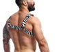 MOB DNGEON Classic Belt Harness O/S Luxurious Leather - Look Zebra Pattern DMBL13 5 - SexyMenUnderwear.com