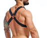 MOB DNGEON Classic Cross Harness Plush Faux Leather O/S Black - Camo DMBL12 6 - SexyMenUnderwear.com